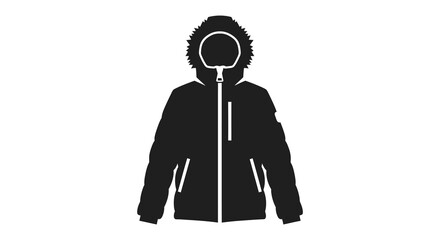 Parka Silhouette Against White Background Winter Outerwear Design © Nasima