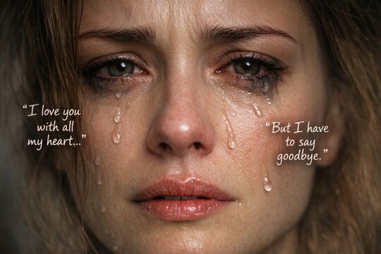 A person with tears on their face, conveying sadness and emotional distress