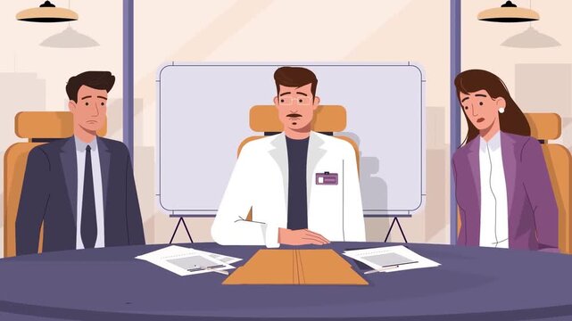 Medical Research Team Discussing Clinical Study and Background Research in Healthcare &ndash; 2D Animated Explainer