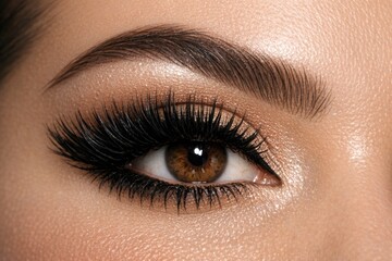 Fototapeta premium Close up of a woman's eye with long eyelashes, ideal for beauty or makeup themes