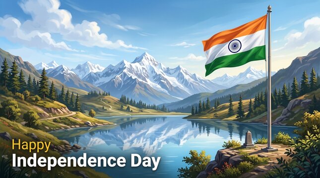 Independence day concept : indian flag over sky background