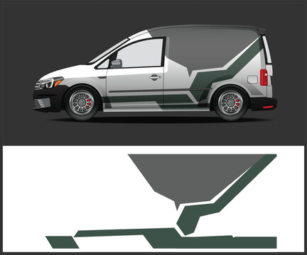 Modern Abstract Van Wrap Design for Vehicles