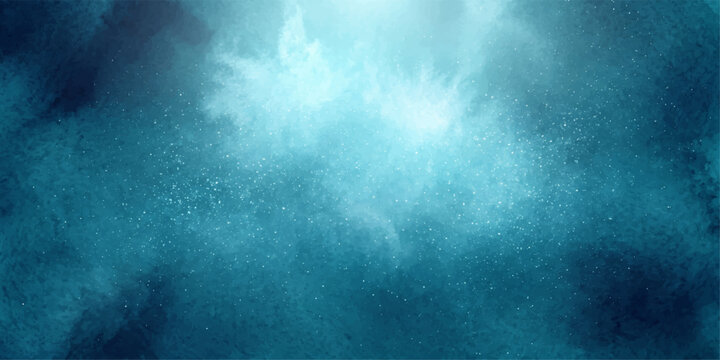 Abstract Blue Water Surface Background with Flowing Smoke Texture, Dark Stormy Sky Reflection, Soft Light and Misty Ocean Motion Design for Modern Backdrop