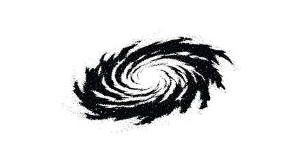 Spiral galaxy silhouette against a white background cosmic illustration © Nasima