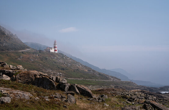 Cabo Silleiro lighthouse in Baiona, Galicia, Spain