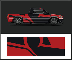 Naklejka premium Bold Red and Black Vehicle Wrap Design