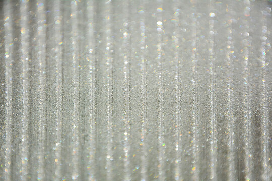 Krople rosy na poliwęglanie komorowym, dew drops on cellular polycarbonate, Striped carbonate with drops of dew on a sunny day. transparent roof. Bottom view.
