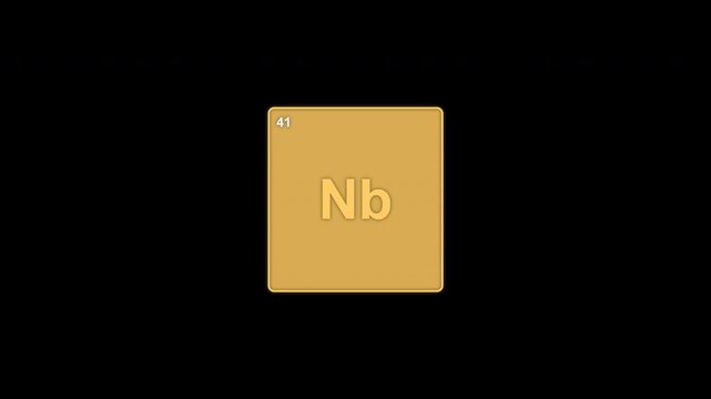 Niobium Nb Periodic Table Element Tile Clean No Text Overlay Alpha Channel 4K