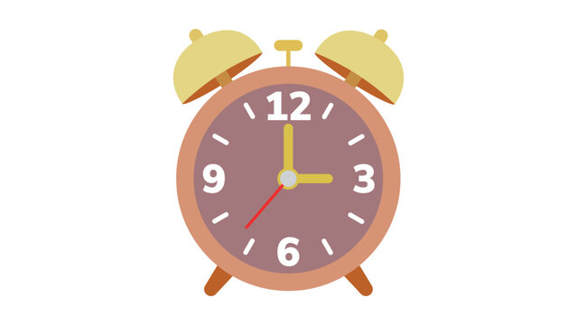 Classic alarm clock showing three o clock time.