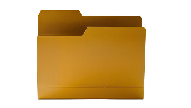 Isolated plain stack of two golden office folders for business documents and filing