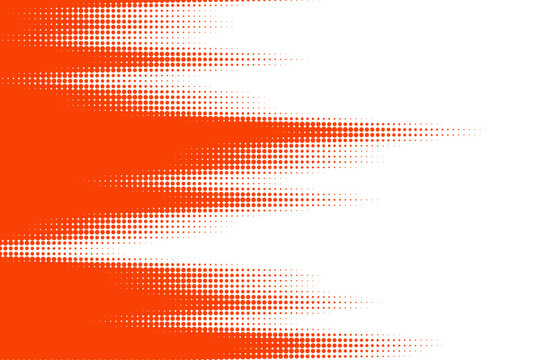 Orange halftone speed lines vector, dynamic pop art dot pattern background, abstract motion blur effect for sports and comic design