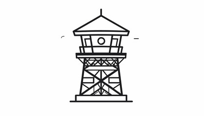 Detailed illustration of a watchtower. © jaja