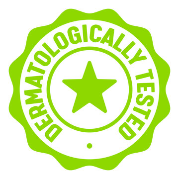 dermatologically tested seal badge. dermatologically tested label sticker. Vector sign