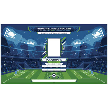 Soccer player profile template with stadium background template football