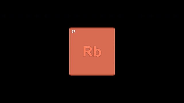 Rubidium Rb Periodic Table Element Tile Clean No Text Overlay Alpha Channel 4K