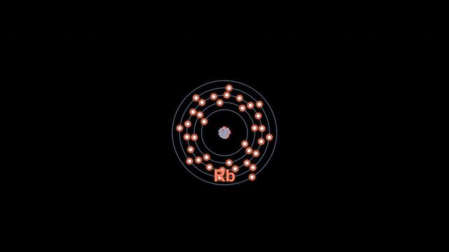 Rubidium Rb Bohr Atom Model Clean No Text Overlay Alpha Channel 4K