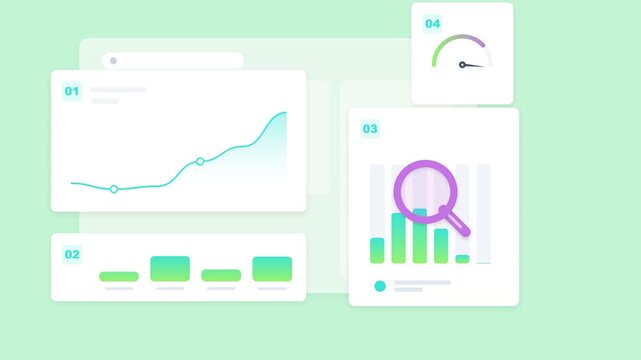 Business dashboard analytics showing growth charts and data visualization elements