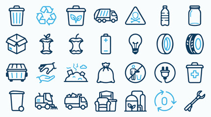 Fototapeta premium Environmental recycling and waste management icons