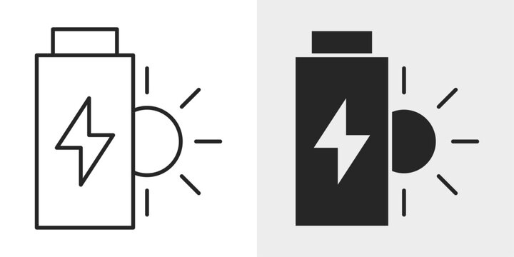 Solar Battery Icon represents renewable energy storage and sustainable power.