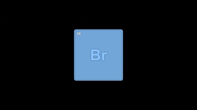 Bromine Br Periodic Table Element Tile Clean No Text Overlay Alpha Channel 4K