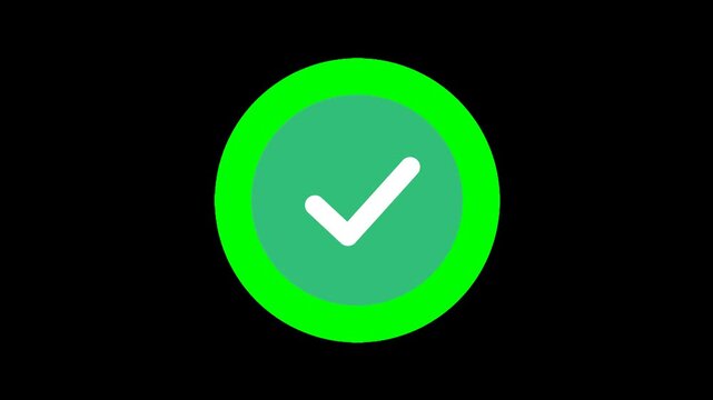 Animated Checkmark Icon with Transparent Background