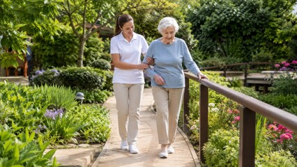 Fototapeta premium Senior Woman in Stroke Rehabilitation Session