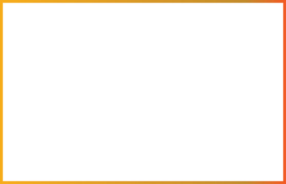 Simple rectangular frame with an orange and yellow gradient border design isolated on transparent background, illustration