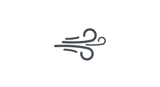 Minimalist representation of wind or breeze, ideal for weather or nature concepts