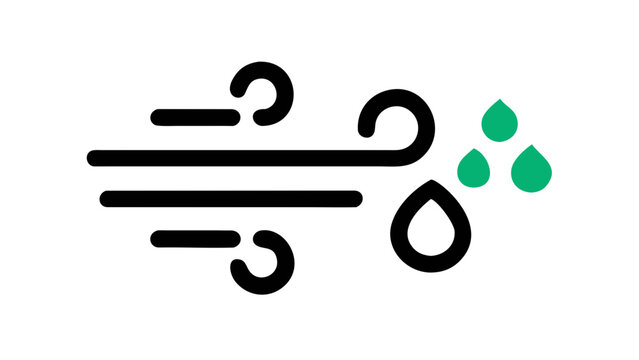 Wind and rain icon design concept
