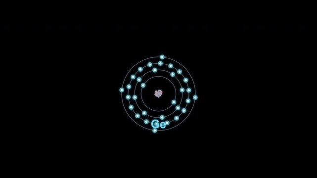 Germanium Ge Bohr Atom Model Clean No Text Overlay Alpha Channel 4K