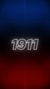 1911 Text Retro Style vertical
