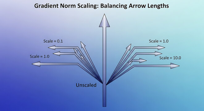 Gradient norm scaling concept for balancing arrow lengths in data visualization