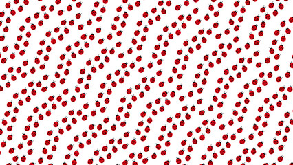 Vibrant red abstract leaf or berry pattern creating a dynamic diagonal arrangement on a clean white background, perfect for contemporary design and textile applications © Senandung