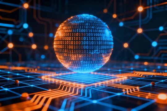 Digital Data Sphere on Circuit Board