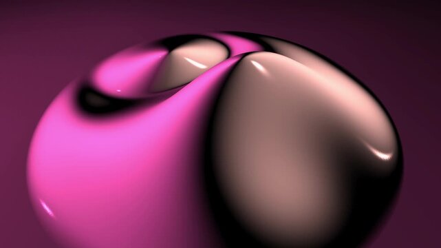 Pink liquid flowing abstract 3d organic shape rendering
