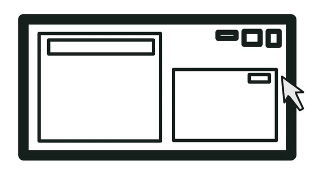 The cursor on the computer desktop or operating system rises with a tremor to the window and closes the web page.