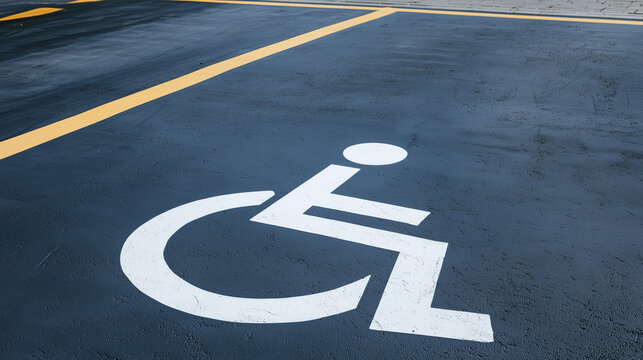 Wheelchair only parking sign marking a reserved accessible parking space, disability access symbol, inclusive transportation infrastructure, mobility assistance and public accessib