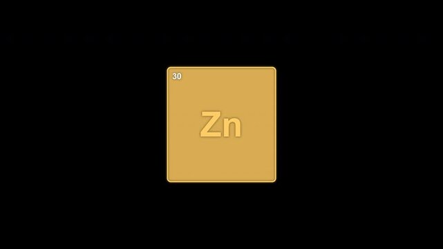 Zinc Zn Periodic Table Element Tile Clean No Text Overlay Alpha Channel 4K