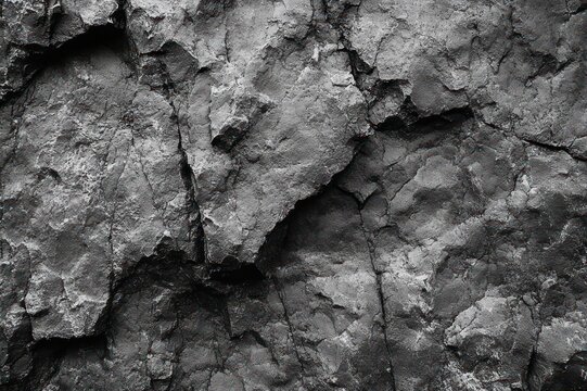 close-up of a rugged cracked rock surface with deep fissures and rough layered texture conveying a stark, austere mood