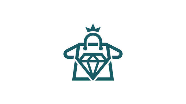 Green crowned diamond t shirt logo.