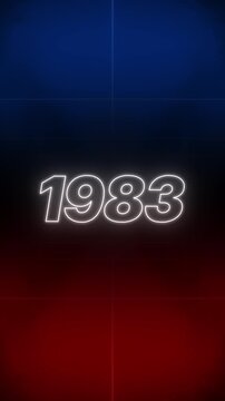 1983 Text Retro Style vertical