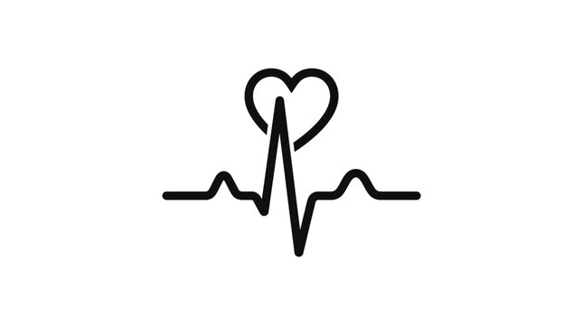 Heart Rate Pulse Line Icon Symbol.