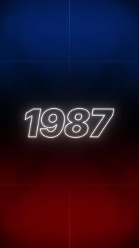 1987 Text Retro Style vertical