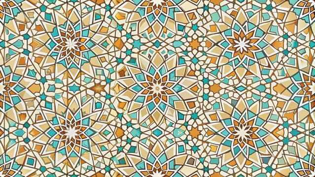 Flat outline moroccan seamless pattern vector