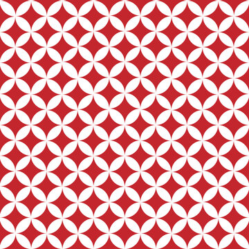 Dense Red and White Seamless Geometric Circle Pattern Small Repeat Retro Abstract Background