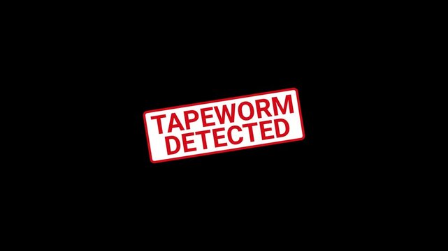 Tapeworm Detected Stamp Animation
