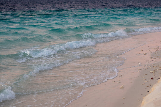 Ocean Waves Gently Washing on a Sandy Beach
