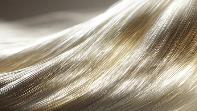 Extreme close up of raw silk fibers with smooth flowing texture