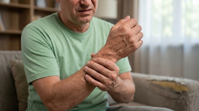 Old man suffering from pain and rheumatism