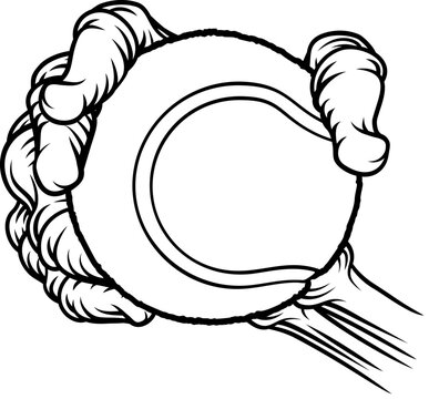 Skeleton Grim Reaper Hand Tennis Ball Team Mascot